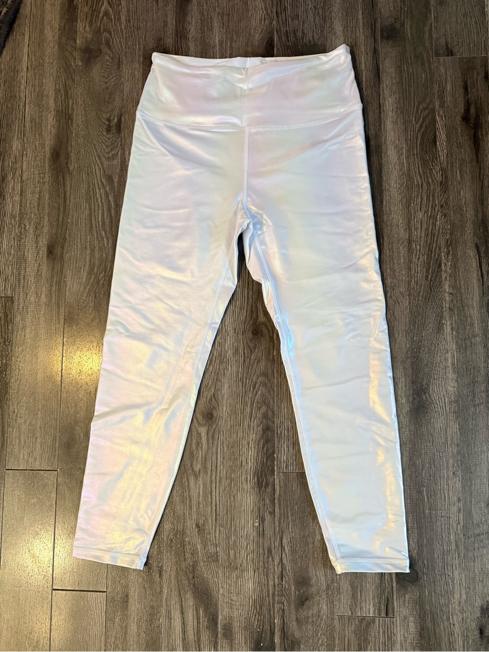 Zyia White Iridescent Luxe "Unicorn" Leggings